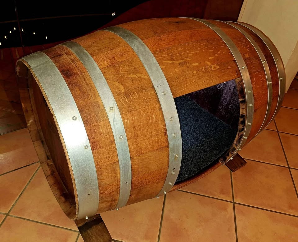 French Oak Wine Barrel Dog Kennel Bed | Custom Dog House Australia