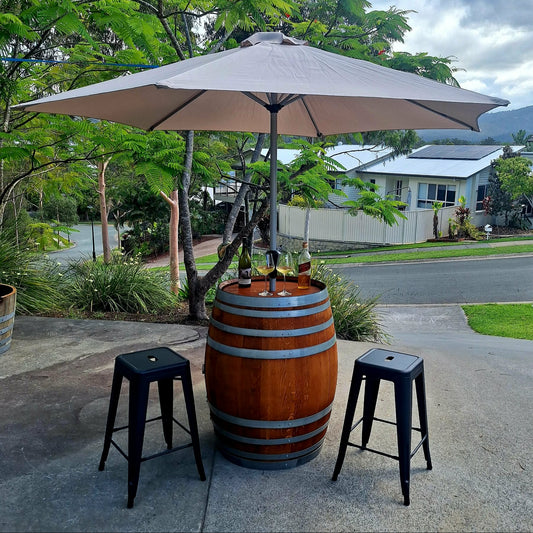 Restored French Oak Wine Barrel 300l with Umbrella