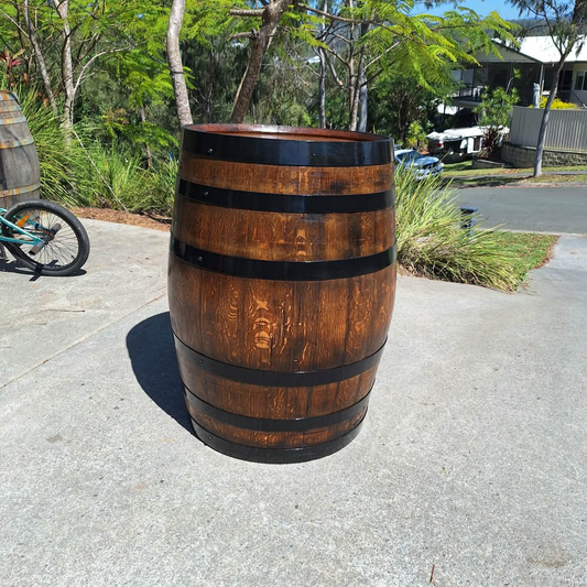 Restored Black Ring French Oak Wine Barrel 300l
