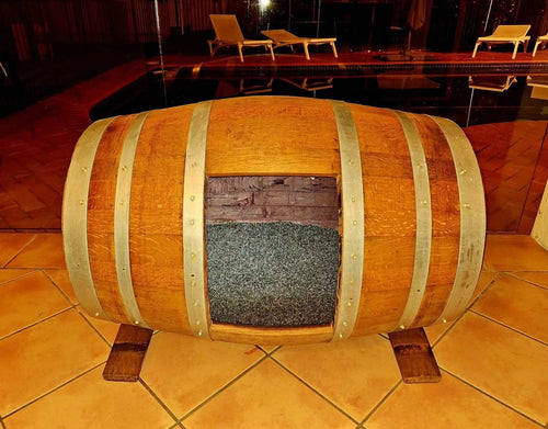 French Oak Wine Barrel Dog Kennel Bed | Custom Dog House Australia
