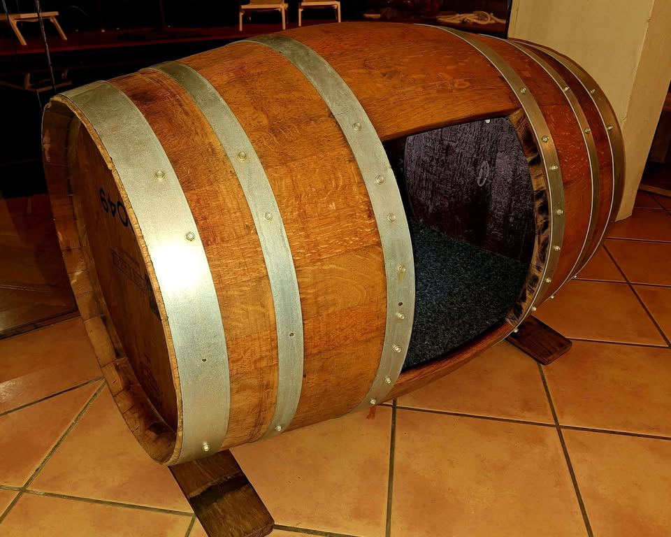 French Oak Wine Barrel Dog Kennel Bed | Custom Dog House Australia
